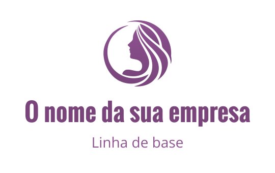 Design de logo elegante com a silhueta de uma mulher e cabelo esvoaçante