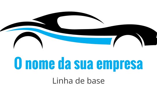 Logo limpo com uma onda azul fluida acima de texto em negrito
