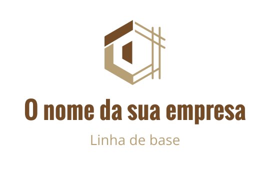 Design de logo hexagonal moderno com elementos geométricos marrons e bege
