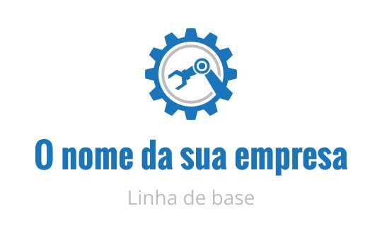 Logo de engrenagem azul moderna com chave inglesa e lupa