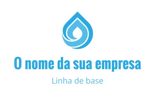 Design de logo moderno em azul com gota d'água e elementos em espiral