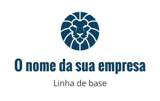 Logótipo em azul-petróleo com um leão estilizado, representando força e coragem na indústria do tigre.