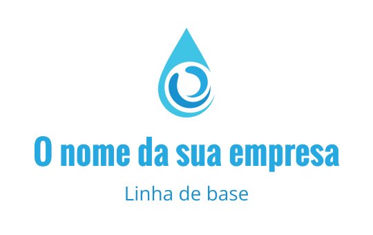Design de logo moderno de gota d'água azul com elementos em espiral