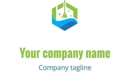 Design de logo hexagonal moderno com elementos de sino e onda