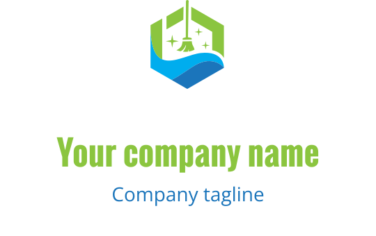 Design de logo hexagonal moderno com elementos de sino e onda