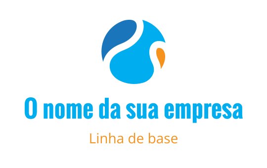 Design de logo moderno em azul e laranja com elementos de onda abstratos