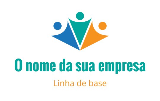 Design de logo colorido com três figuras abstratas e uma forma triangular